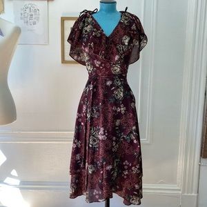 Vintage Lord & Taylor floral wrap dress